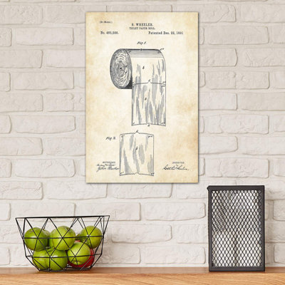 Toilet Paper Roll - Wrapped Canvas Print