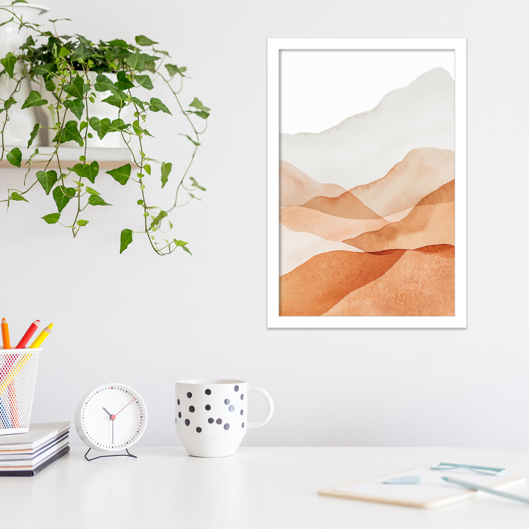 Mountain Range III by Amy Lighthall, 19.25" H x 13.25" W x 0.88" D, White