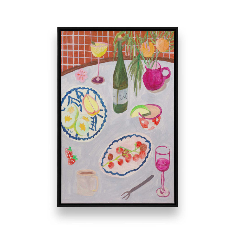 «Bites and Sips II» par Melissa Wang, reproduction d'art, H 40 po x l 30 po, Noir