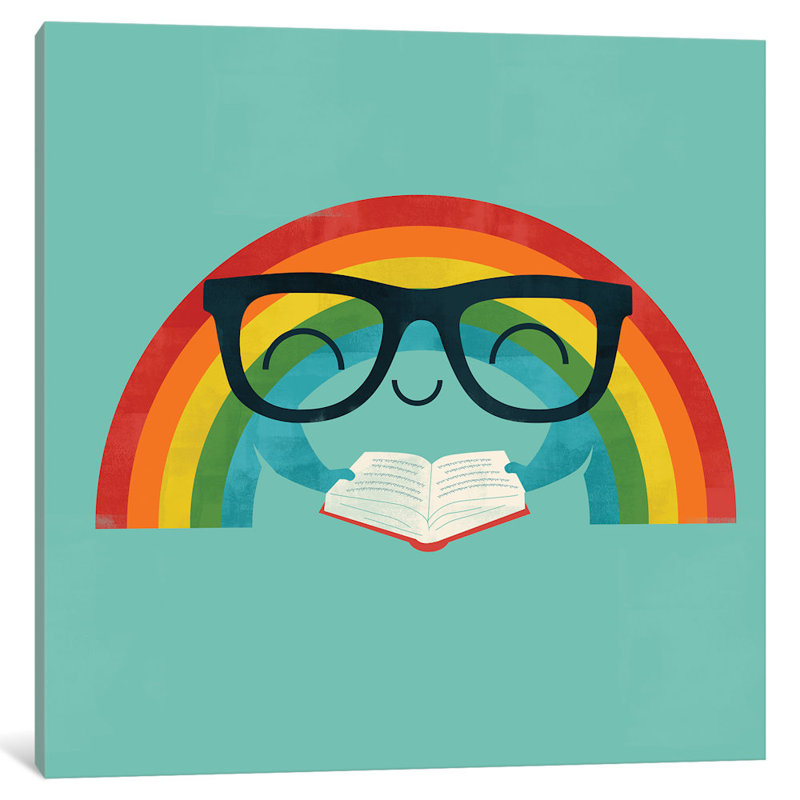 « reading arc-en-ciel », impression sur toile tendue, H 18 po x l 18 po x P 1,5 po