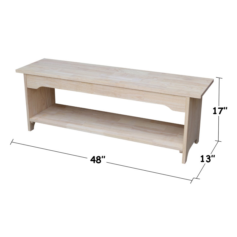 Manatuto Solid Wood Storage Bench, 17" H x 17" H x 48" W x 13" D W x 13" D