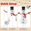 Bonhomme de neige de Noël illuminé 6 pi avec bonhomme de neige de Noël et chapeau noir