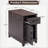  Farmhouse End Table with Charging Station – Narrow Side Table and Nightstand with Drawer, Storage Cabinet and Adjustable Shelf, Choco-438655589