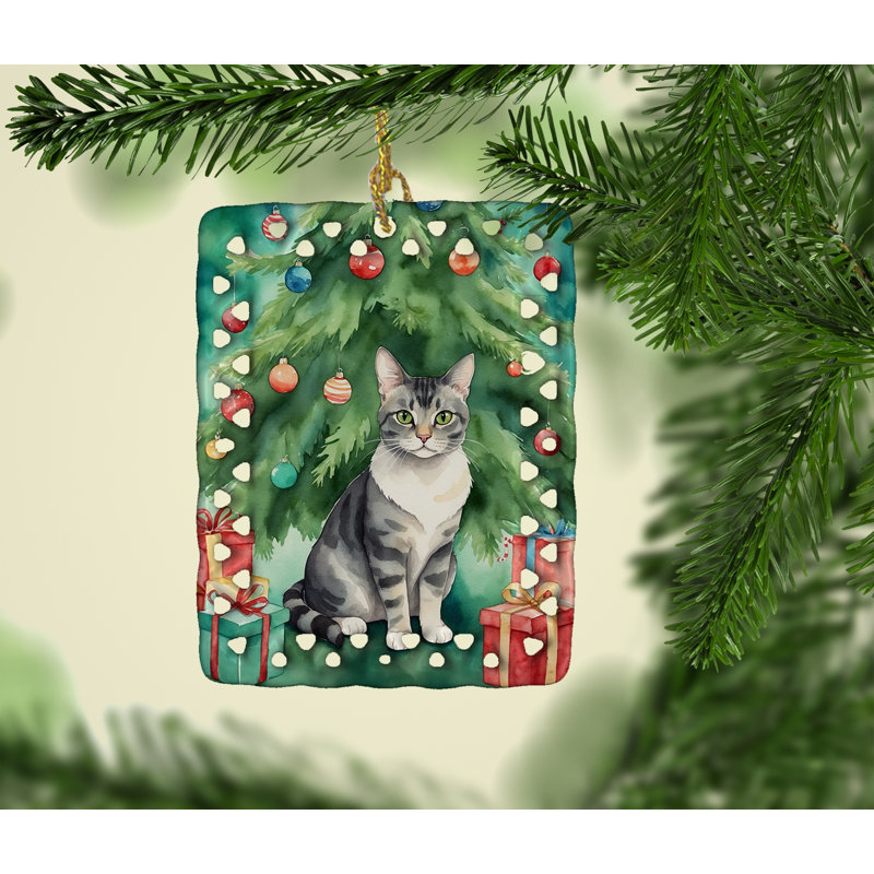 Ornement en porcelaine German Rex, Chat allemand