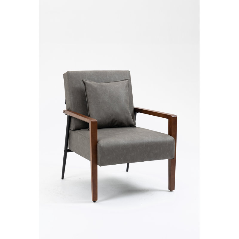 Fauteuil Khoen de 26,77 po de largeur, Grey Faux Leather