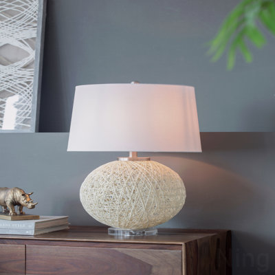 Lampe de table, avec base en papier beige