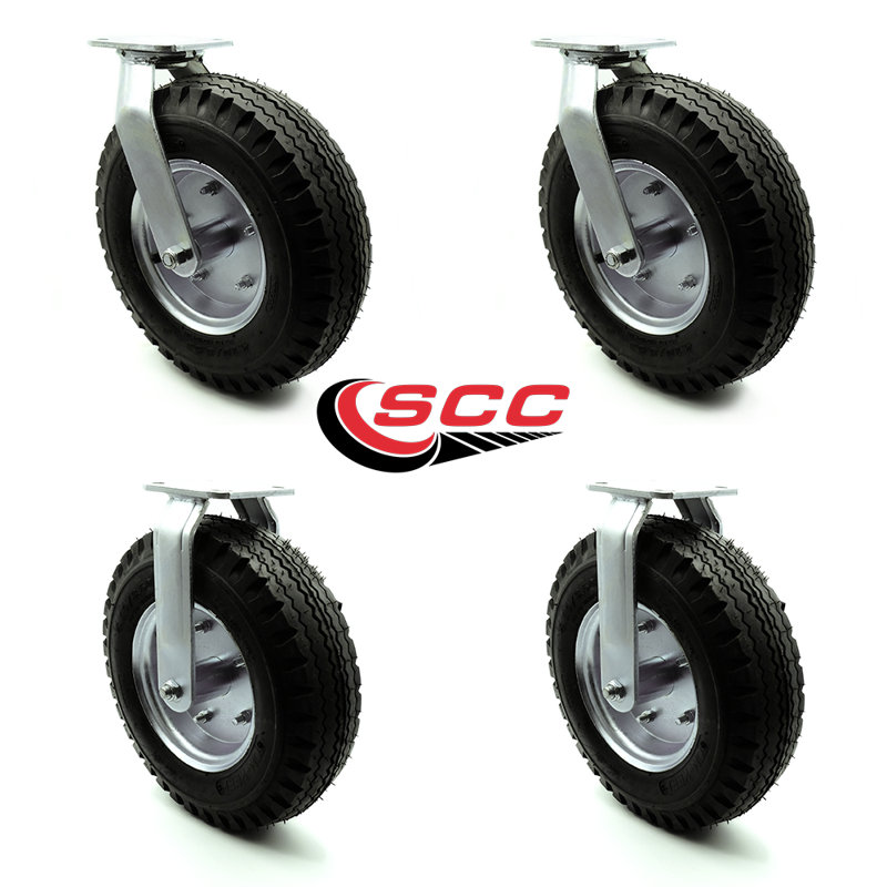 Pneumatic Wheel Set 2 Swivel 2 Rigid