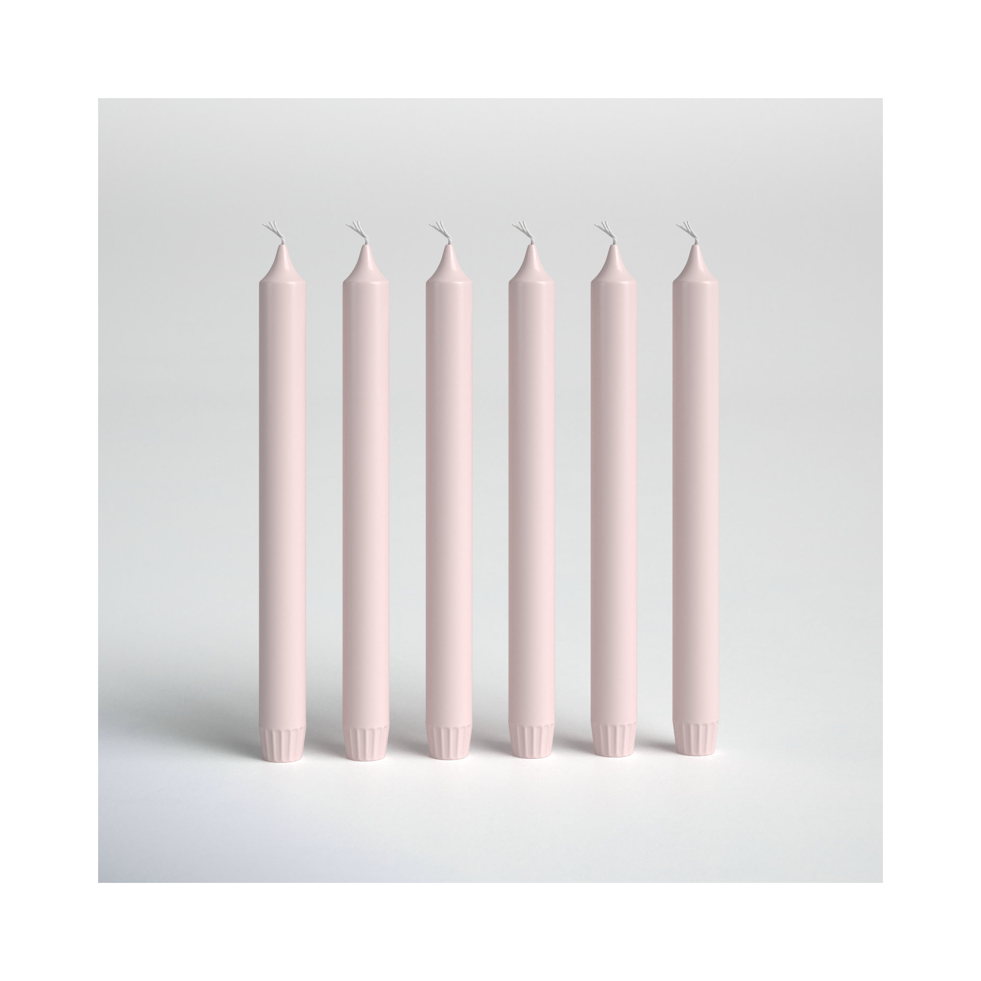 6 Piece Unscented Taper Candle Set, Orange