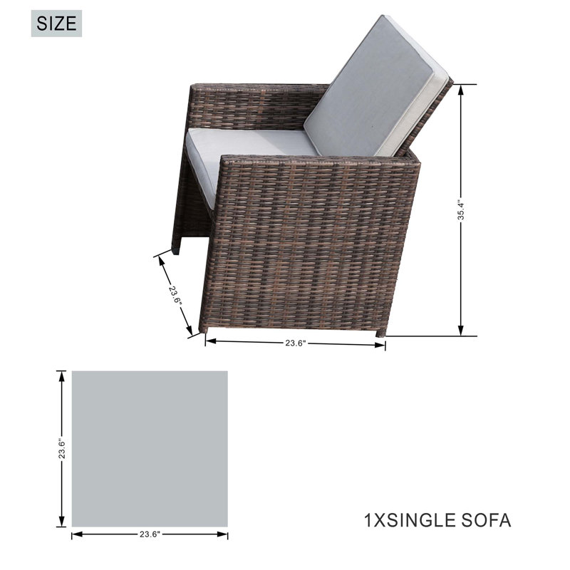 2 chaises de patio et 2 repose-pieds avec coussins Guynn
