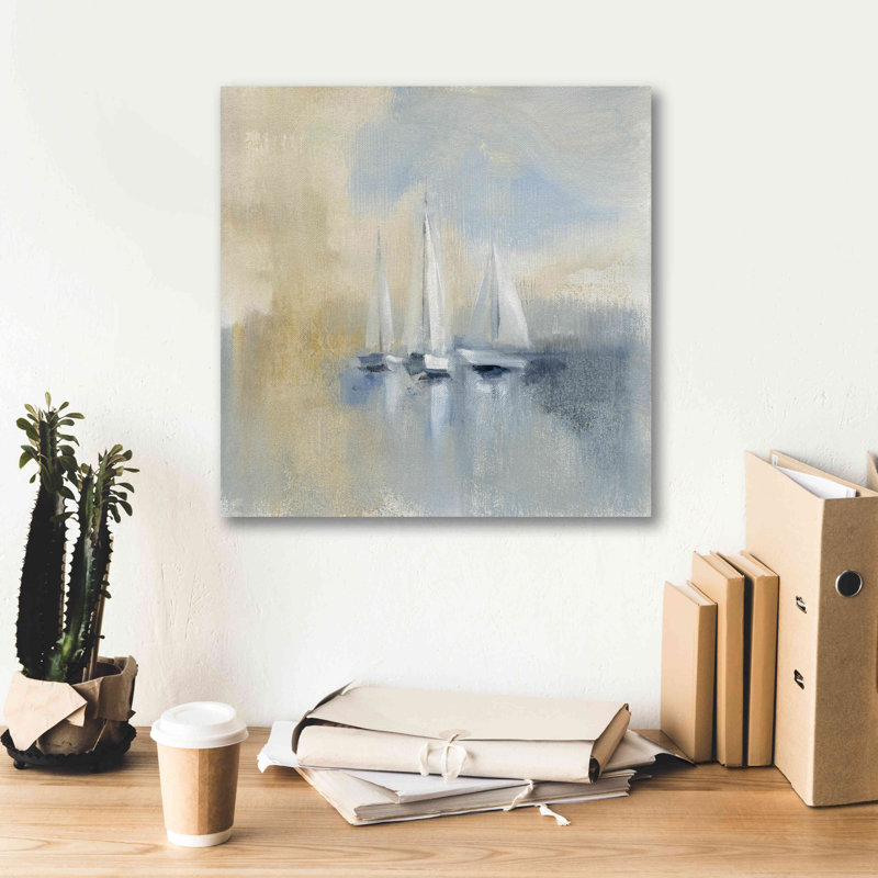«Morning Sail I» par Silvia Vassileva, art mural sur toile, H 18 po x l 18 po x P 0,5 po