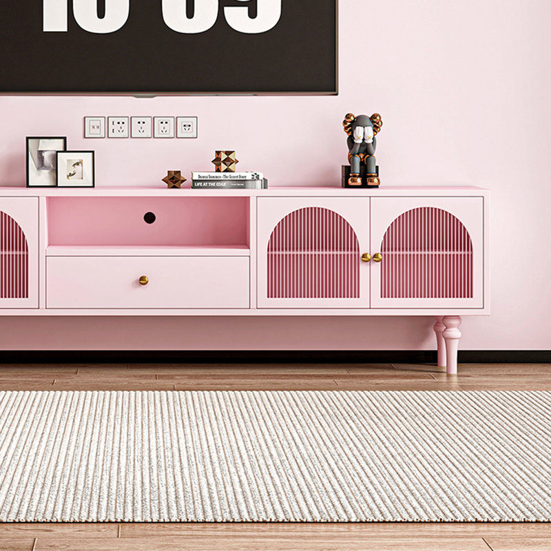 Meuble télé en bois de hêtre style français, H 22,04 po x L 70,86 po x l 15,75 po, Rose