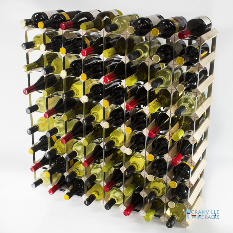 Tabletop Wine Bottle Rack in Metal, Dark oak stain