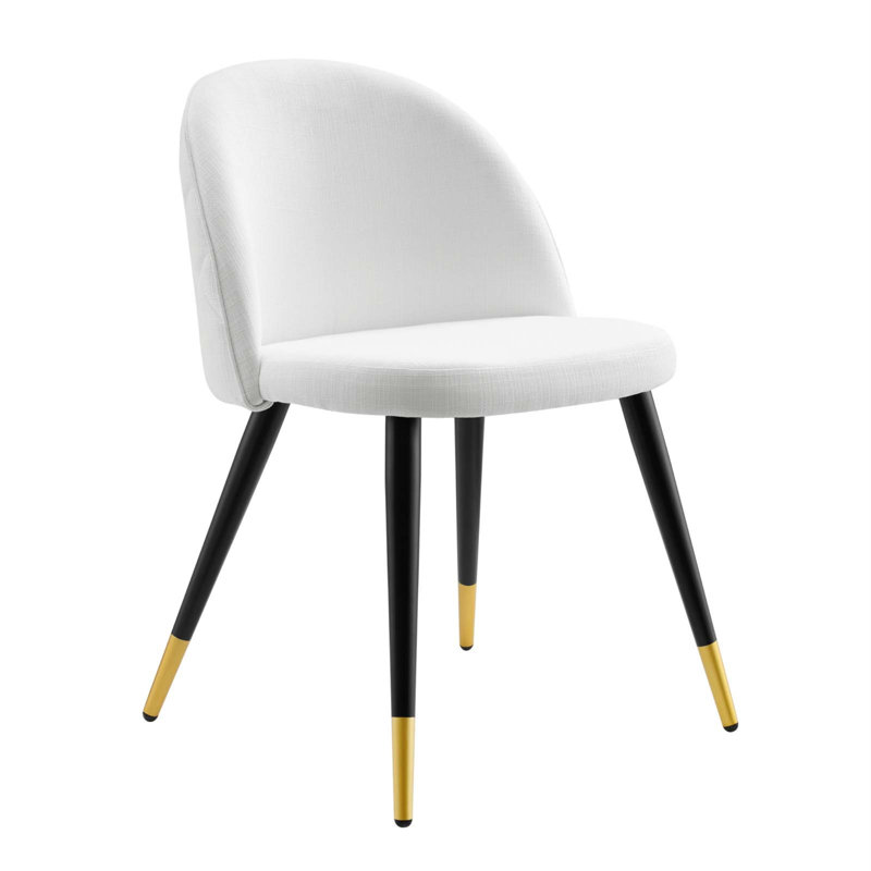 Cordial Performance Velvet Dining Chairs - Set of 2, White Polyester