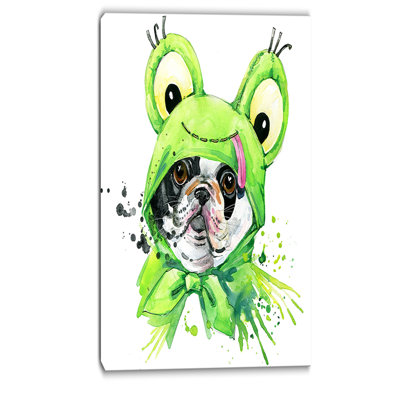 « french bouledogue illustration », impression sur toile tendue