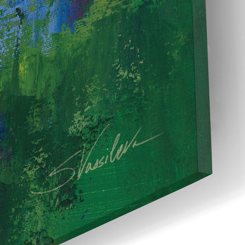  «Green Meadow 1» par Silvia Vassileva, art mural en verre acrylique, 16 po x 24 po, H 24 po x l 16 po