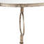 Table d'appoint Nova 28 pouces, plateau ovale en miroir, base en métal, finition or rustique