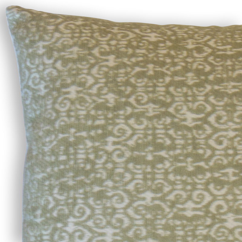 Coussin Whidbey Ikat, Hauteur (24 po) x largeur (24 po), Vert