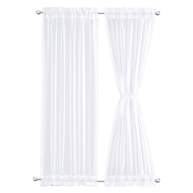 Laura Sheer Curtain Pair, 25” W X 72” Length