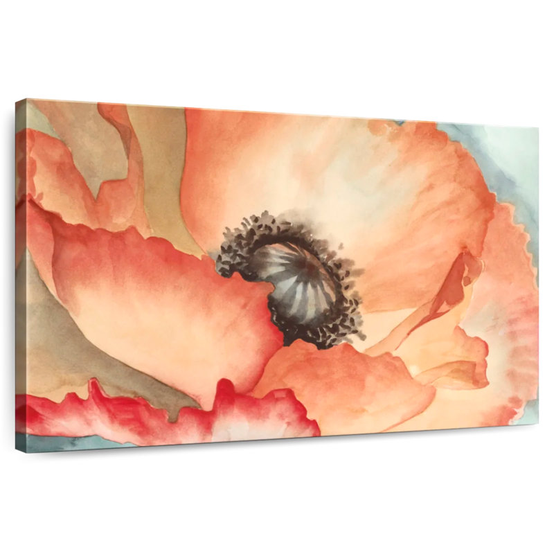 Corail Harnek aquarelle coquelicot I, H 34 po x l 51 po