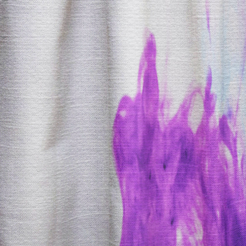 Blue and Purple Ink Composition - Mid-Century Curtain - Velvet Room darkening - 1 panel, 52"W x 84"L