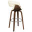Tabouret de bar pivotant confortable avec rembourrage de siège et détails de base en bois