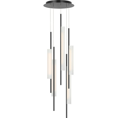 Windchime Chandelier with Soft Etched Glass