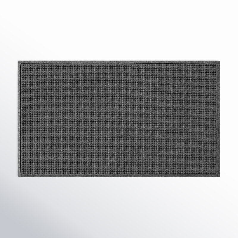 WaterHog Squares Indoor Outdoor Door Mat, Rectangle 3' x 5', Charcoal
