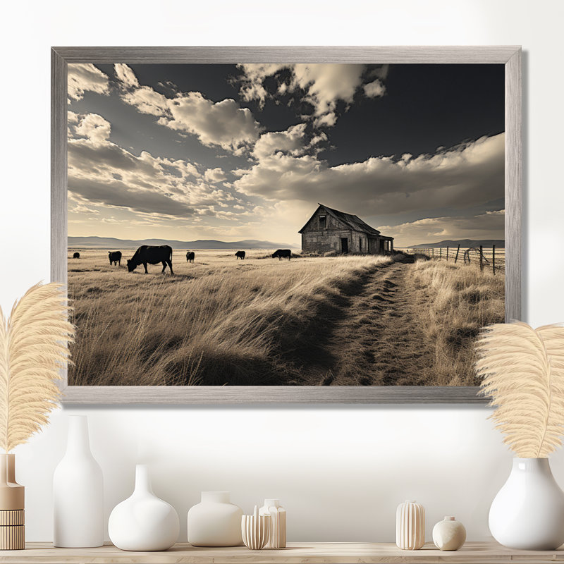 Cattle Silent Horizon III - Print, 16" H x 32" W x 1" D, Wrapped Canvas