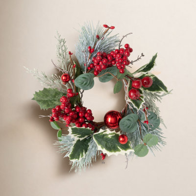 11'' Faux Holly Polyester Wreath