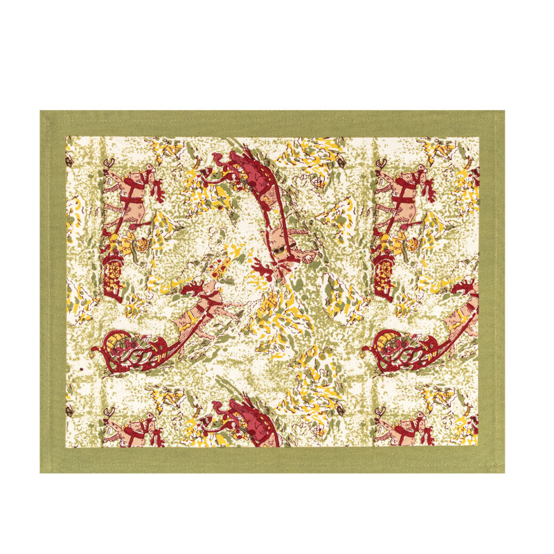 Napperon Leihum 15 po x 18 po, Rouge / Vert