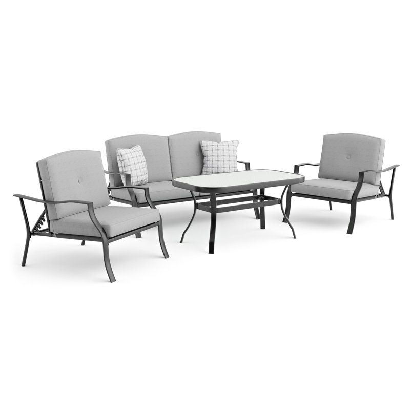 Ensemble de patio complet 4 pièces avec coussins Palma