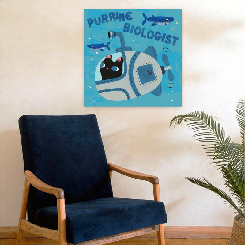 Art contemporain, art de plage, poisson chat, H 24 po x l 24 po