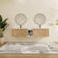 Meuble-lavabo mural double 84 po avec 4 portes et plateau en résine blanche Jenneen-114724129-75778552