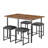 5 Pieces Dining Table Set Kitchen Table and Stool For 4 Modern Space Saving Kitchen Breakfast Table with PU Stools Chair, Heavy-Duty Metal Frame Wooden Industrial Farmhouse Style, Brown-455334881