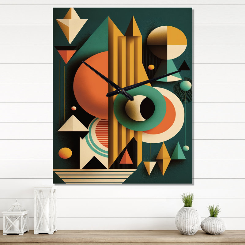 Horloge murale Mid-Century Retro Dimensions VI - Abstract Mid Century, Grand