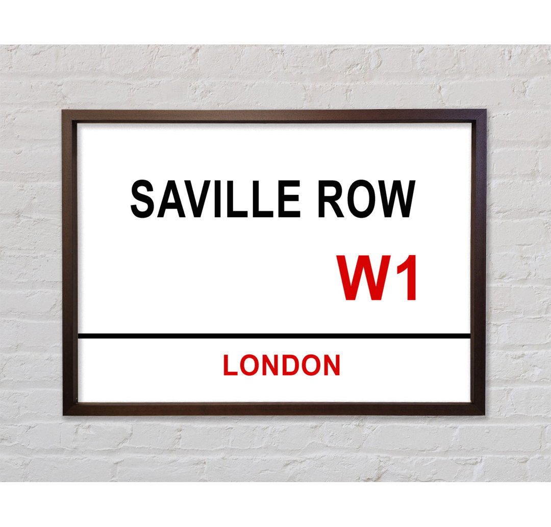 Saville Row Signs - Einzelne Bilderrahmen Kunstdrucke auf Leinwand