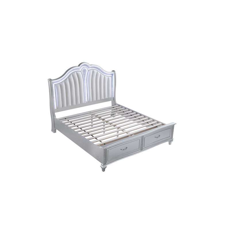 Motomitsu Upholstered Bed Silver, Queen