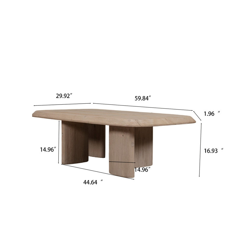 Sorrento Coffee Table-60" Rectangular Weathered Natural
