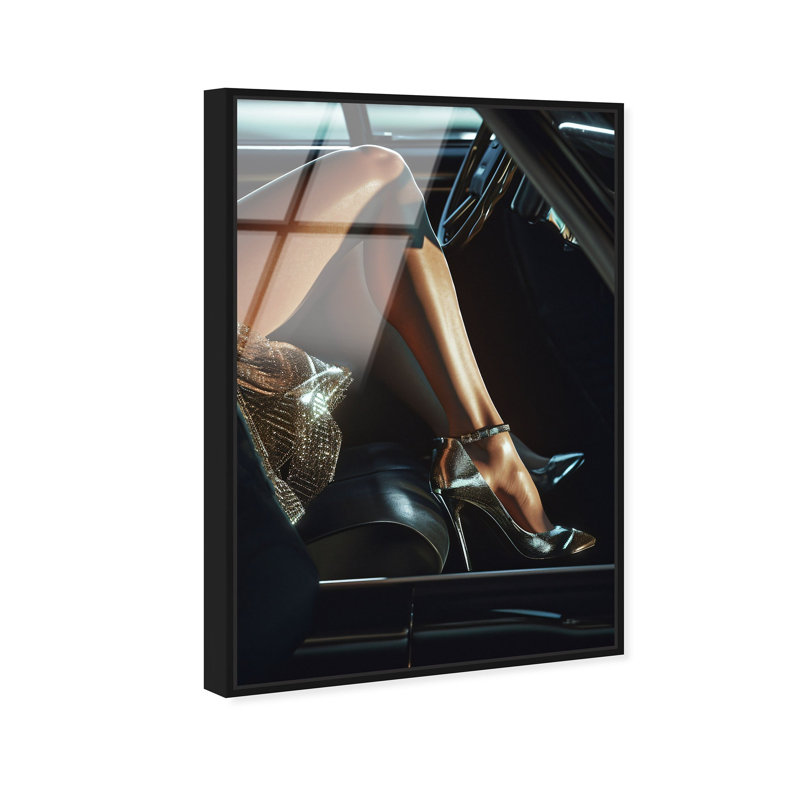 Riding in Chrome Framed Acrylic Art by Oliver Gal, 37" H x 25" W, Black