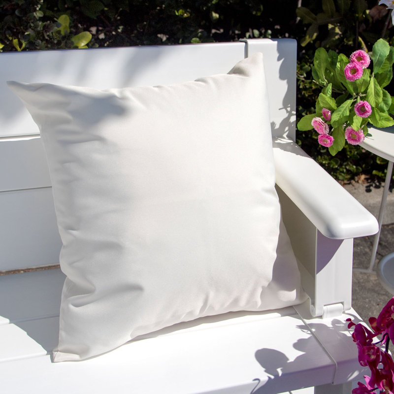 Rosemary Outdoor Throw Pillow, Ivory, 20" x 20"