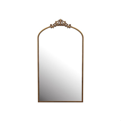Wall Mirror Vintage Ornate Arched Floor Mirror Metal Framed Mirror Dressing Mirror