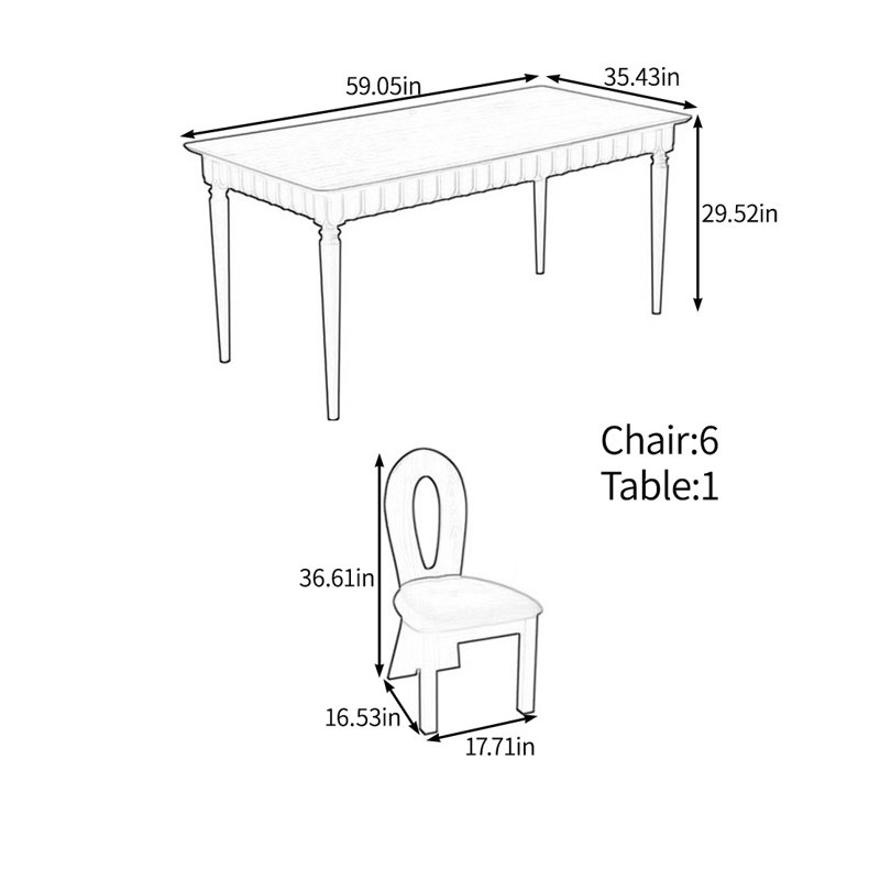 Ensemble de table rétro élégant, 7