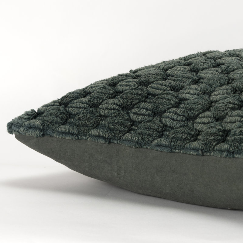 HomeRoots 518702 20 in. Green Cotton Throw Pillow with Texture