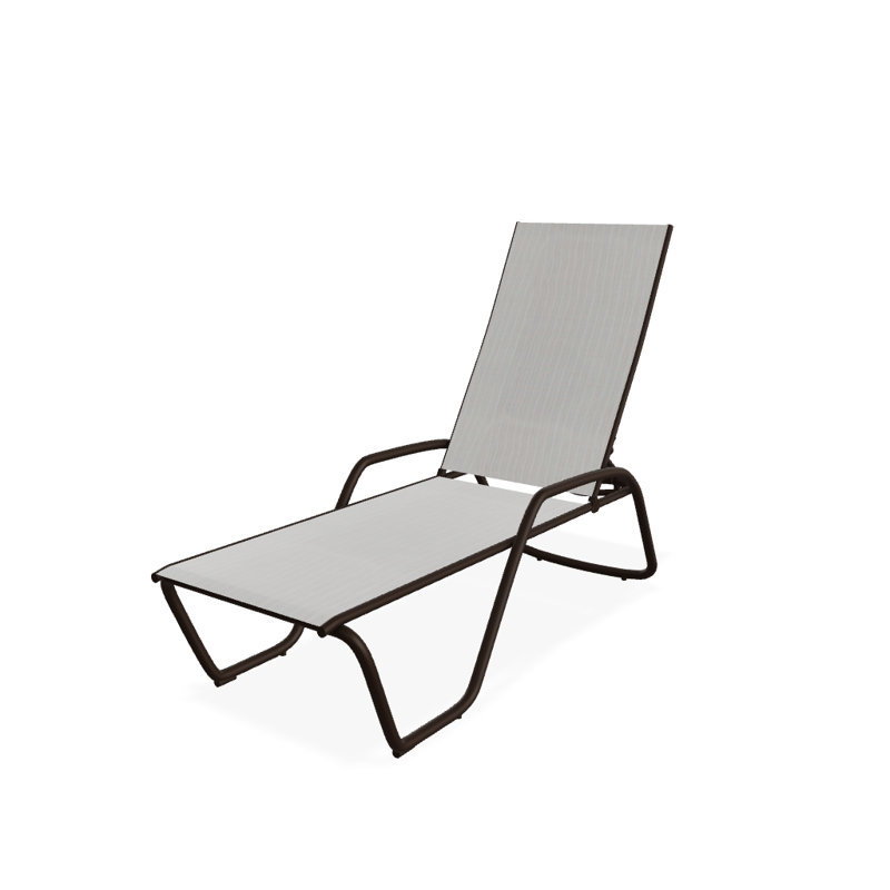 Outdoor Rust-Resistant Metal Chaise Lounge, Textured Kona, Amalfi