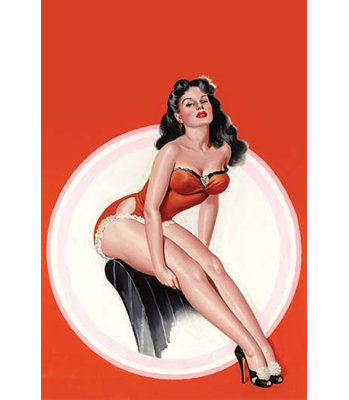 " Eyeful Magazine Brunette in A Red Bathing Suit " Graphic Art Print