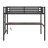 Metal Loft Bed With Power Outlet And LED Lighted, Space-Saving