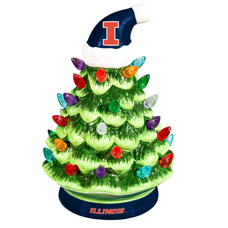 Sapin de Noël en céramique DEL de 20 cm (8 po) de l'Université de l'Illinois