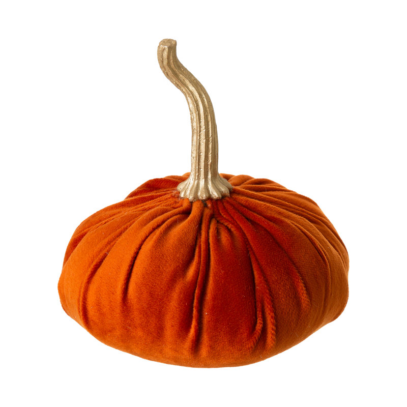 Set of 3 Velvet Green, White, and Orange Pumpkins