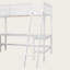 Lit mezzanine simple en forme de L avec 2 bureaux encastrés, structure en bois massif, lits simples, espace d'étude et de rangement - Conception moderne peu encombrante-1715531190