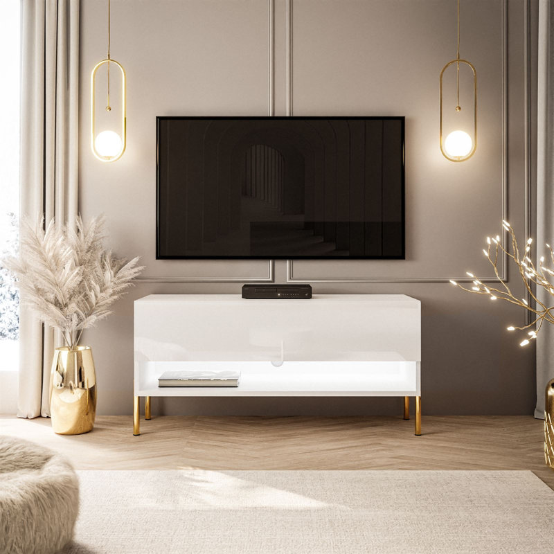 Adebare TV Stand for TVs up to 42", High-gloss white
